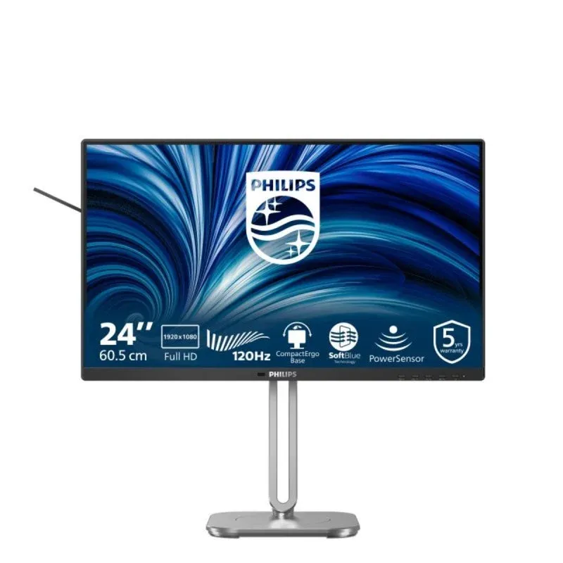 Philips 24B2N4200/00 Monitor 23.8" FullHD 120Hz IPS 4ms com Altura Ajustável, USB e Altifalantes