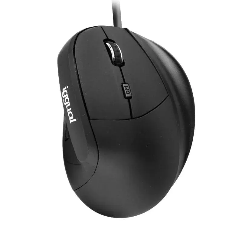 Rato iggual ERGO-V USB 2400 DPI Preto Ergonómico Mão Direita 6 Botões