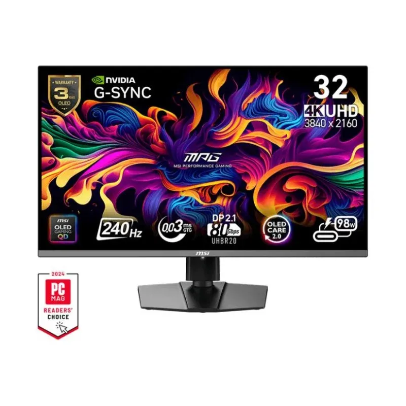 Monitor MSI MPG 322URX QD-OLED 31,5" UltraHD 4K 240Hz QD-OLED 0,03ms G-SYNC USB-C