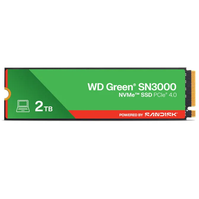 Disco SSD Western Digital Green SN3000 2TB Gen4 M.2 NVMe (5000/4200MB/s)