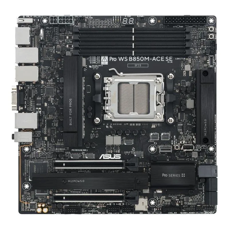 Motherboard ASUS PRO WS B850M-ACE SE B850 Socket AM5 DDR5 Micro ATX 2.5GbE PCIe 5.0 RAID