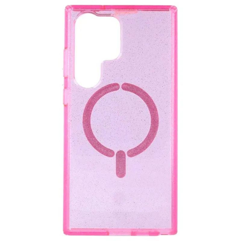 Funda para telemóvel Purpurina Magnética TPU Brilhante Compatível MagSafe para Samsung Galaxy S22 Ultra
