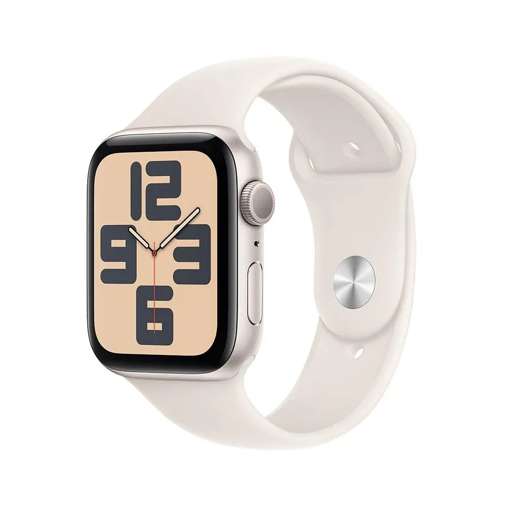 Apple Watch SE (2024) GPS 44mm Alumínio Luz das Estrelas c/ Bracelete Desportiva Luz das Estrelas - Small/Medium