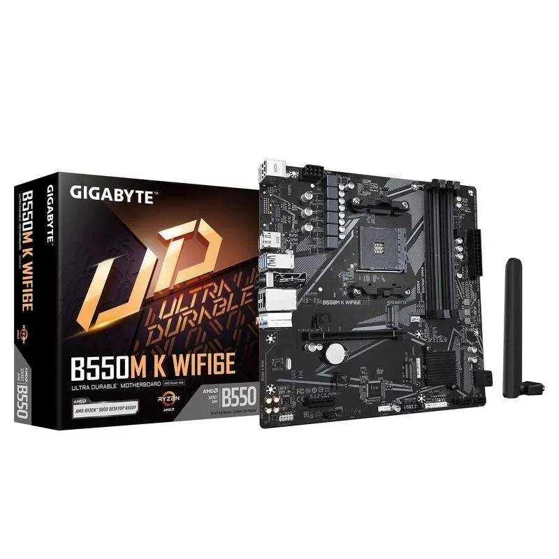 Motherboard GIGABYTE B550M K WIFI6E B550 AM4 DDR4 Micro ATX WiFi 6E Bluetooth