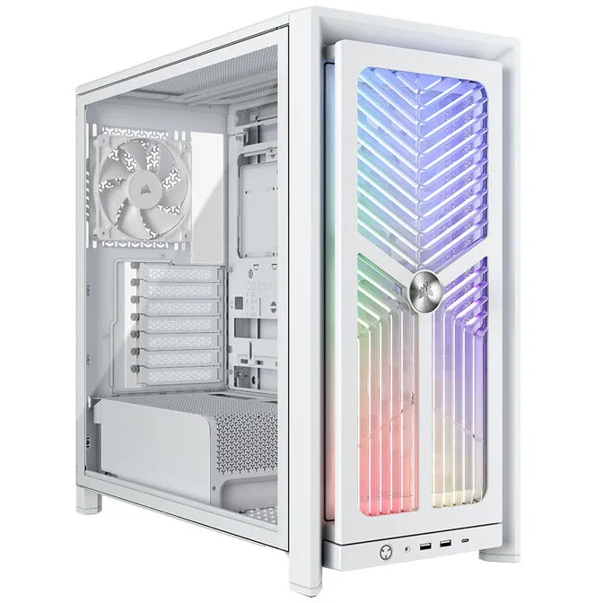 Caixa E-ATX Corsair 4000X RS ARGB Branca Vidro Temperado
