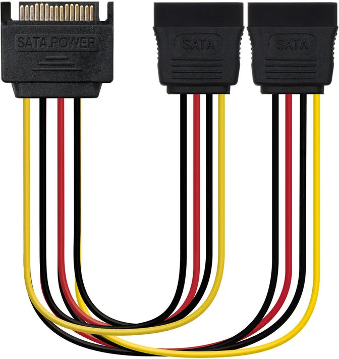 Cabo de Alimentação SATA Nanocable SATA M > 2x SATA F 30 CM