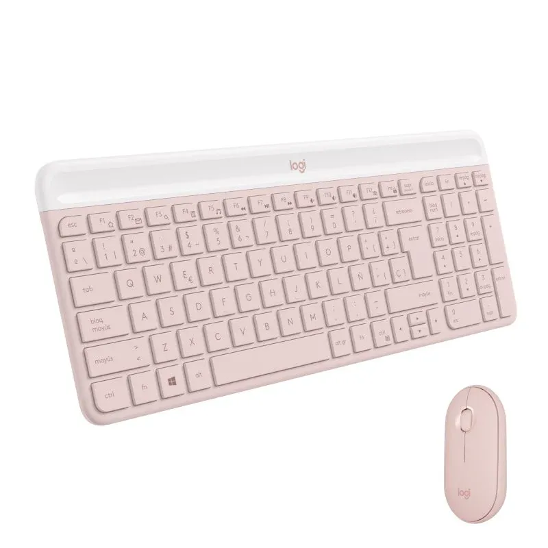Logitech MK470 Slim Combinado Teclado Rato Sem Fios Rosa