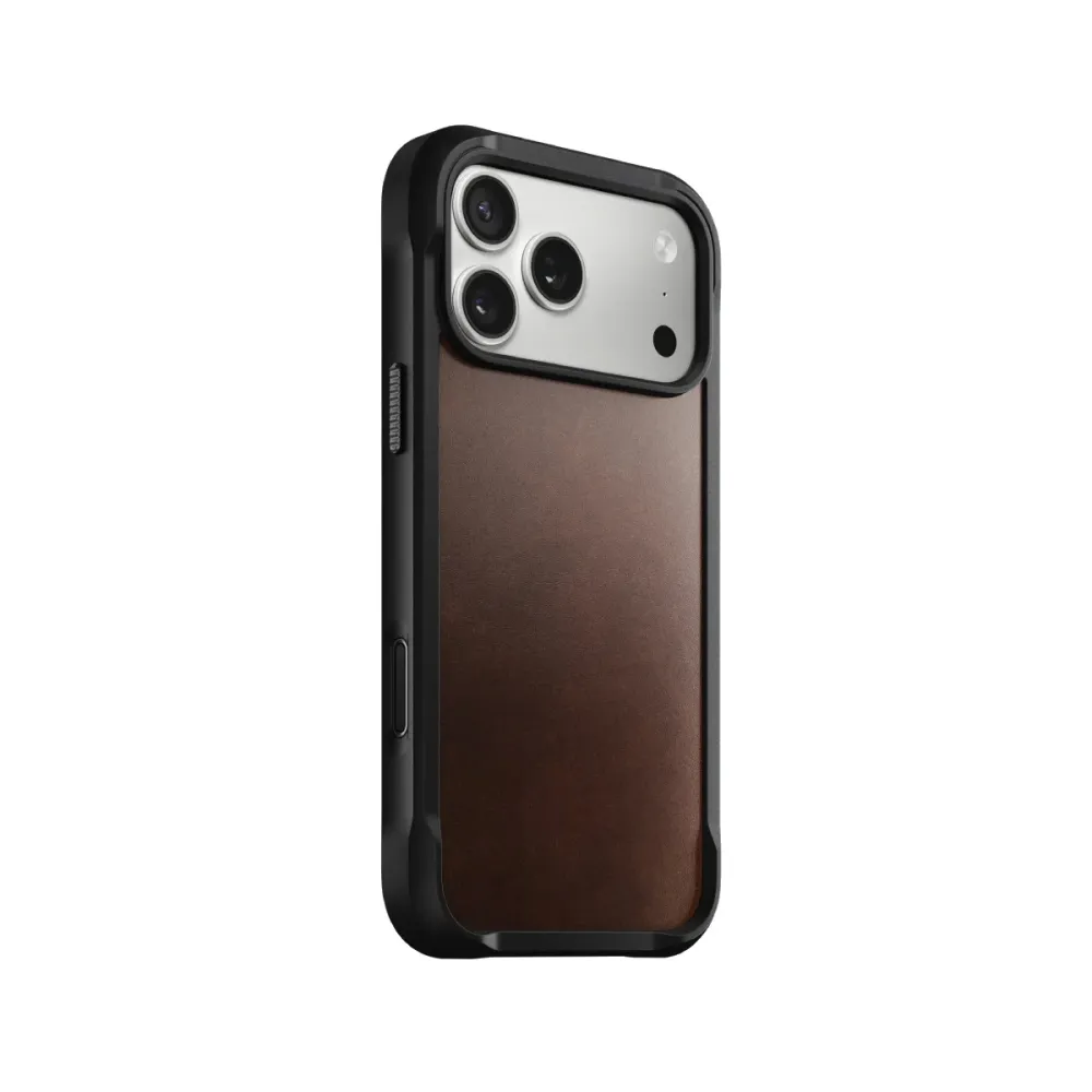 Capa Nomad Reforçada Couro Horween Iphone 17 Pro Max Castanha
