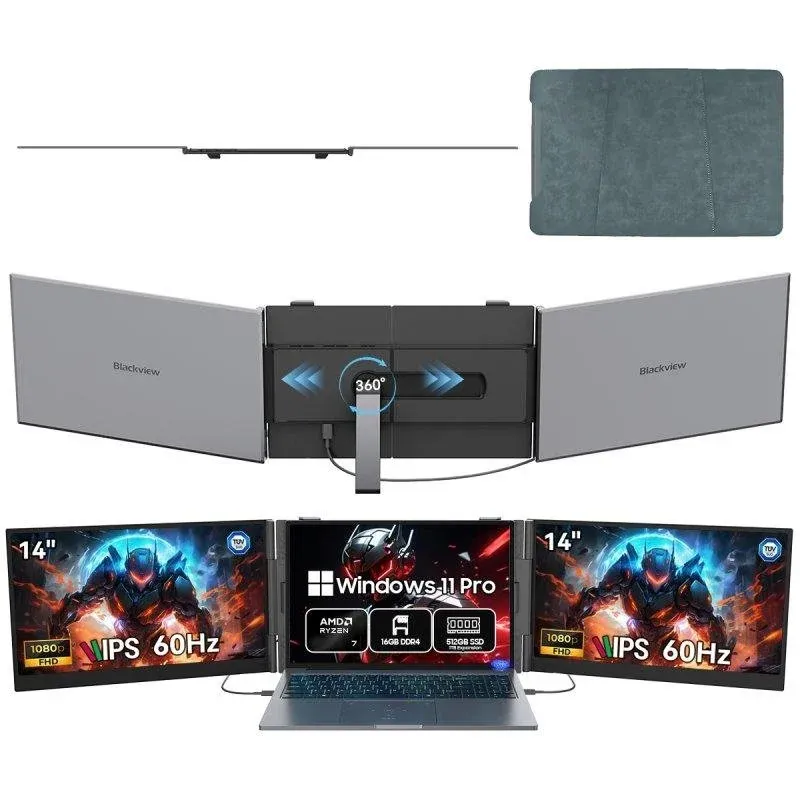 Monitor Blackview DCM6 Pro 14" FullHD IPS 60Hz Ultra Fino USB-C Altifalante Certificação TÜV