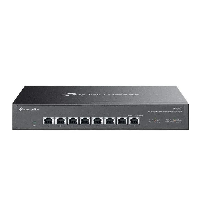 Comutador TP-Link Omada DS1008X 8 Portas 10G Não Gerido 1U