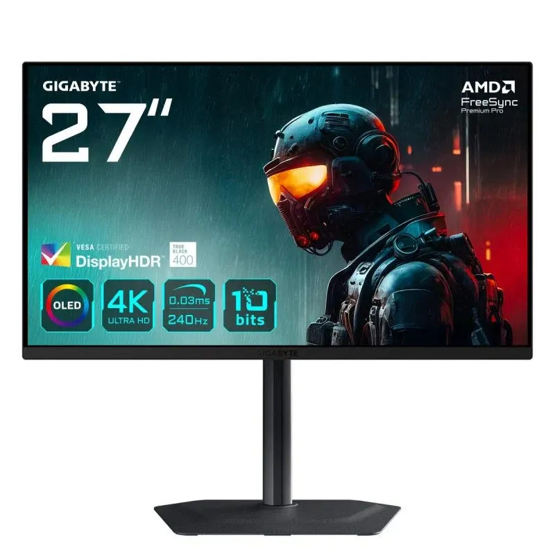 Gigabyte MO27U2 Monitor 27" 4K 240Hz QD-OLED 0.03ms HDR400 G-Sync FreeSync Premium Pro