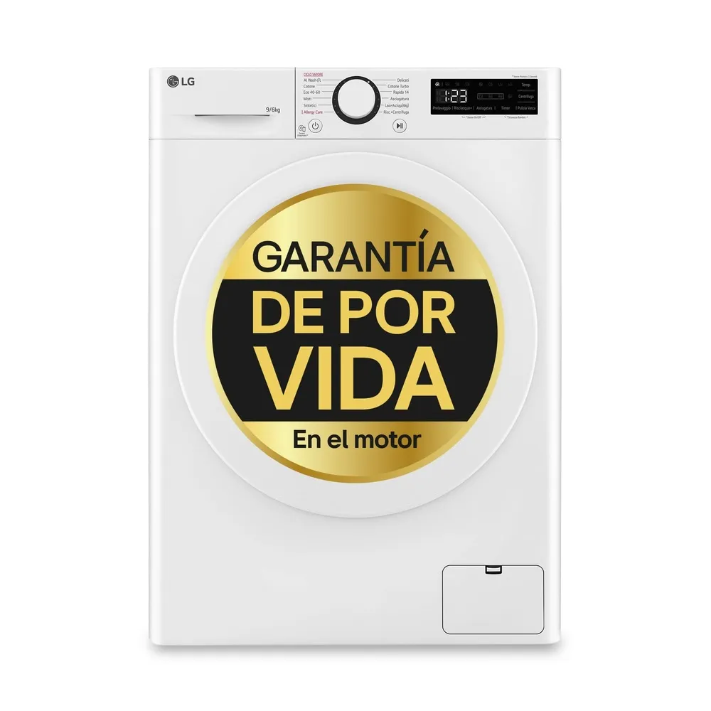 MÁQUINA DE LAVAR E SECAR ROUPA LG F4DR5009A3W 1400R 9/6 A/D