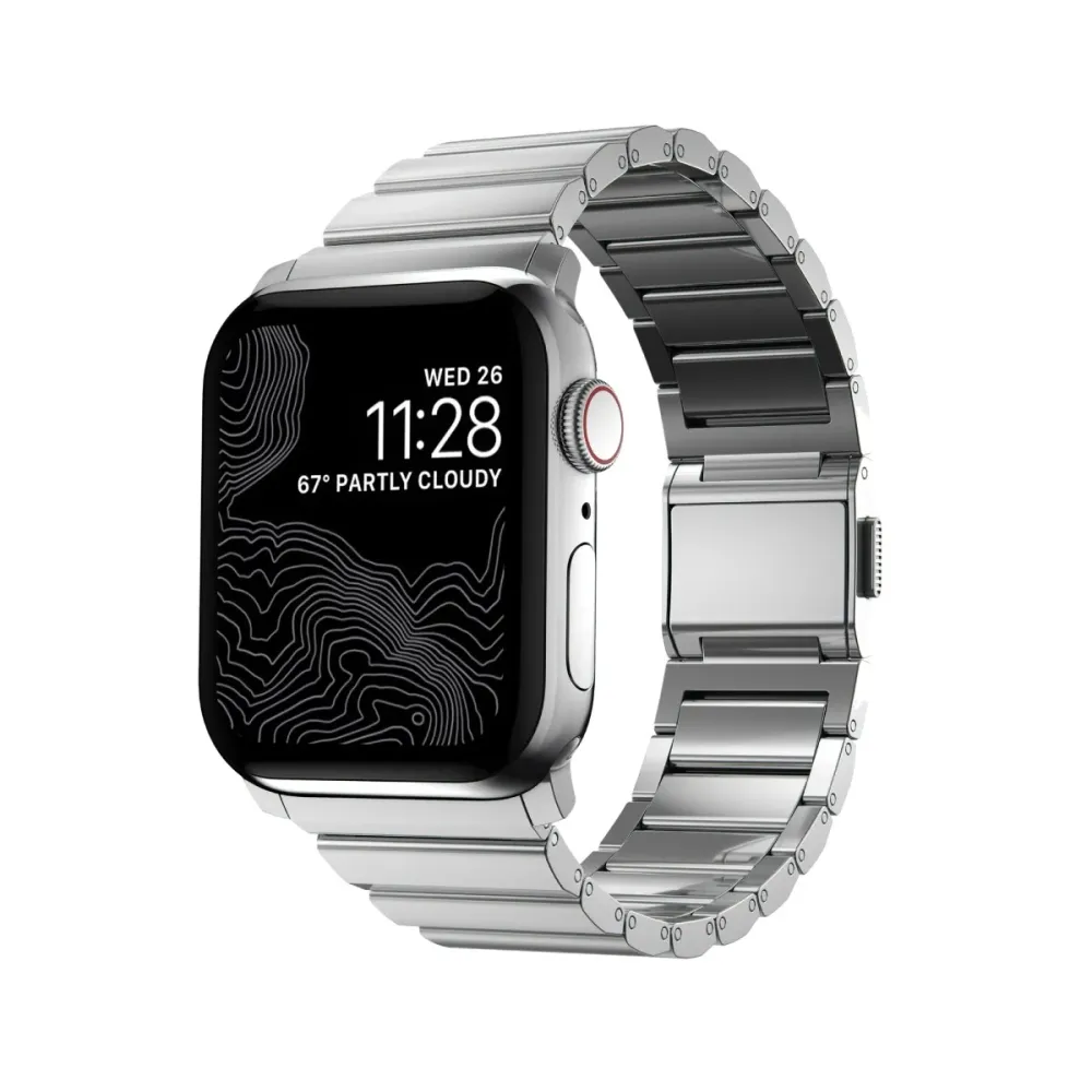 Bracelete Nomad Aço Inoxidável Apple Watch Ultra 46mm/49mm Prateada