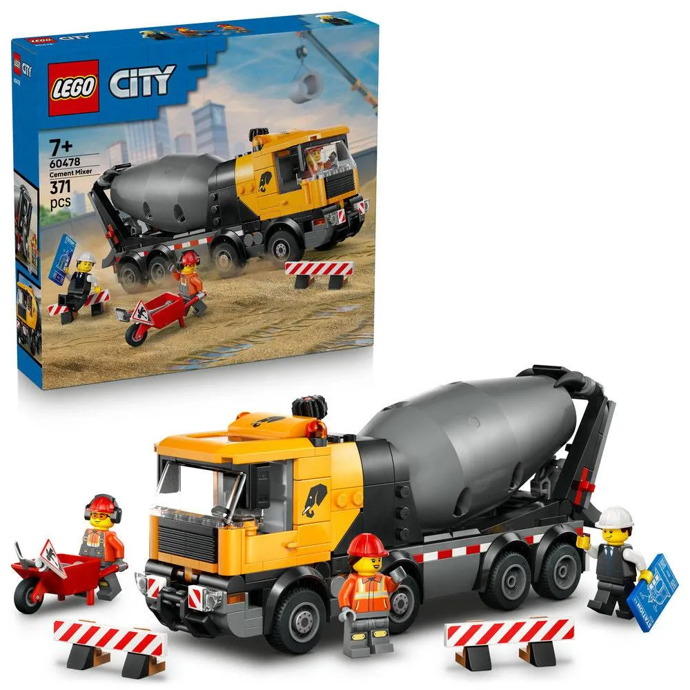LEGO City: Camião com Betoneira | Idades 7+ | 371 Peças | Item 60478