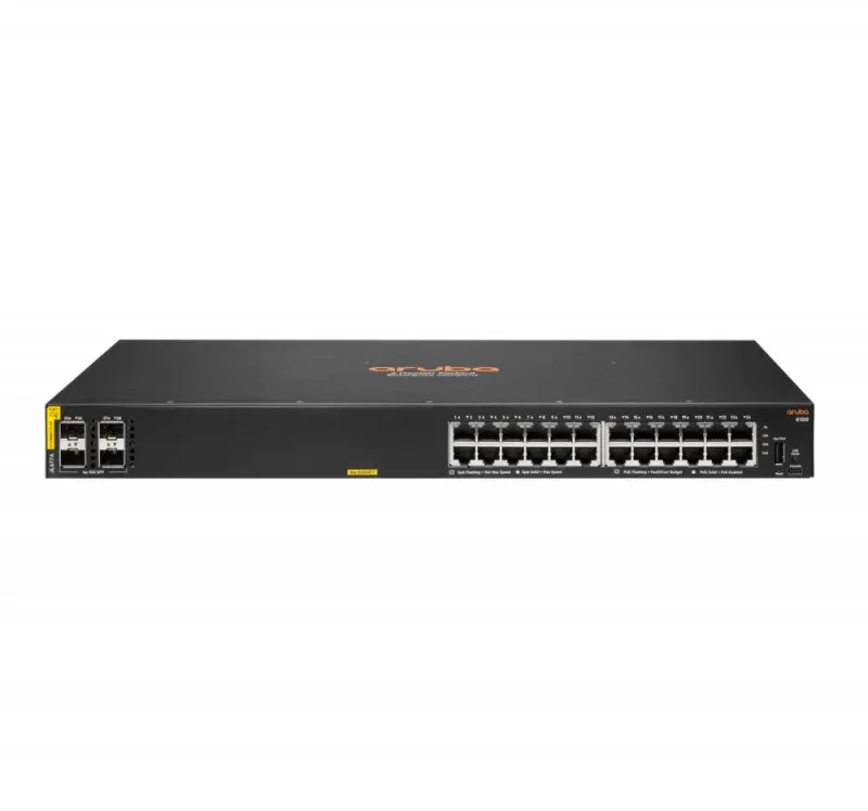 HPE Aruba Networking CX 6100 24G Class4 PoE 4SFP+ 370W Switch - preço válido p/ unidades faturadas até 7 de agosto ou fim de stock