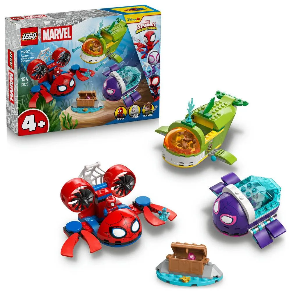 LEGO Marvel: Spidey And His Amazing Friends: Spidey Veículos Subaquáticos | Idades 4+ | 154 Peças | Item 11207