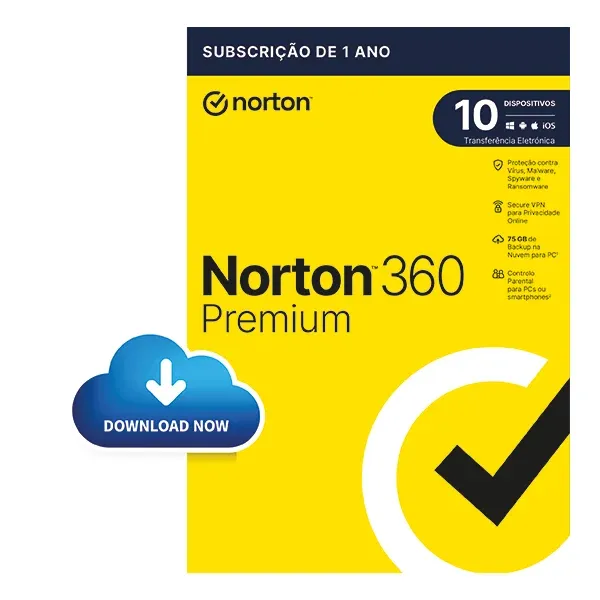 NORTON 360 PREMIUM 75GB PO 1 USER 10 DEVICE 12MO DRMKEY FTP (ESD)