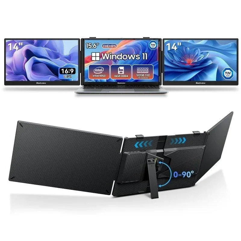 Monitor Blackview DCM6 14" FullHD IPS USB-C Duplo Carga Inversa 100W Áudio
