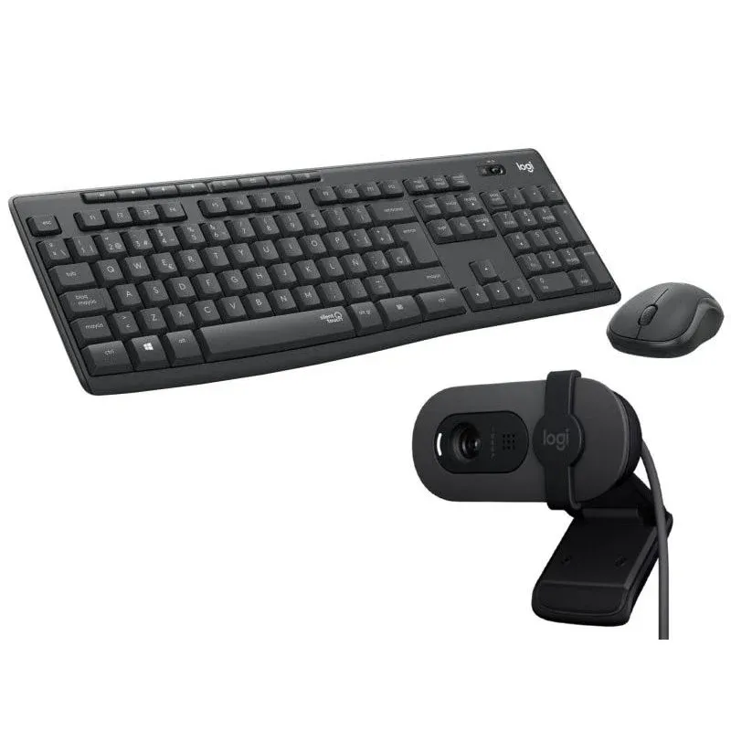 Logitech MK295 Silent Wireless Combo Rato e Teclado Sem Fios + Logitech Brio 100 Webcam FullHD