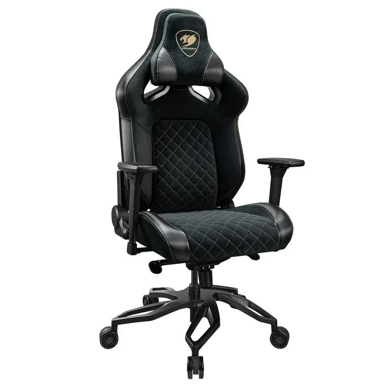 Cadeira gaming Cougar CGR-T2F-GLB couro sintético preta 160 kg 4D