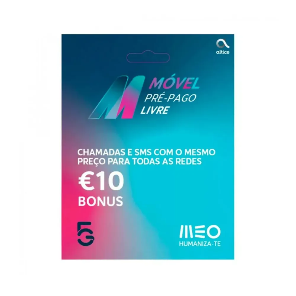 Cartão Móvel Pré-Pago MEO M Livre VI 2.50€ + 2x5€