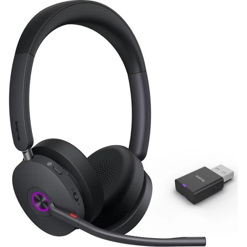 Auriculares Yealink WH68 Hybrid Teams Inalámbricos USB-C/USB-A Cancelamento de Ruído Preto