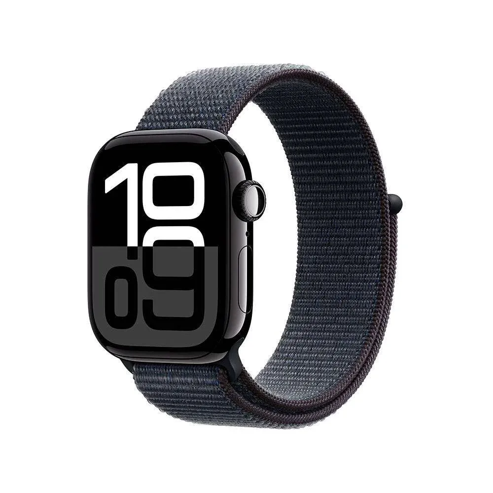 Apple Watch Series 10 GPS 42mm Alumínio Preto Brilhante c/ Bracelete Loop Desportiva Tinto