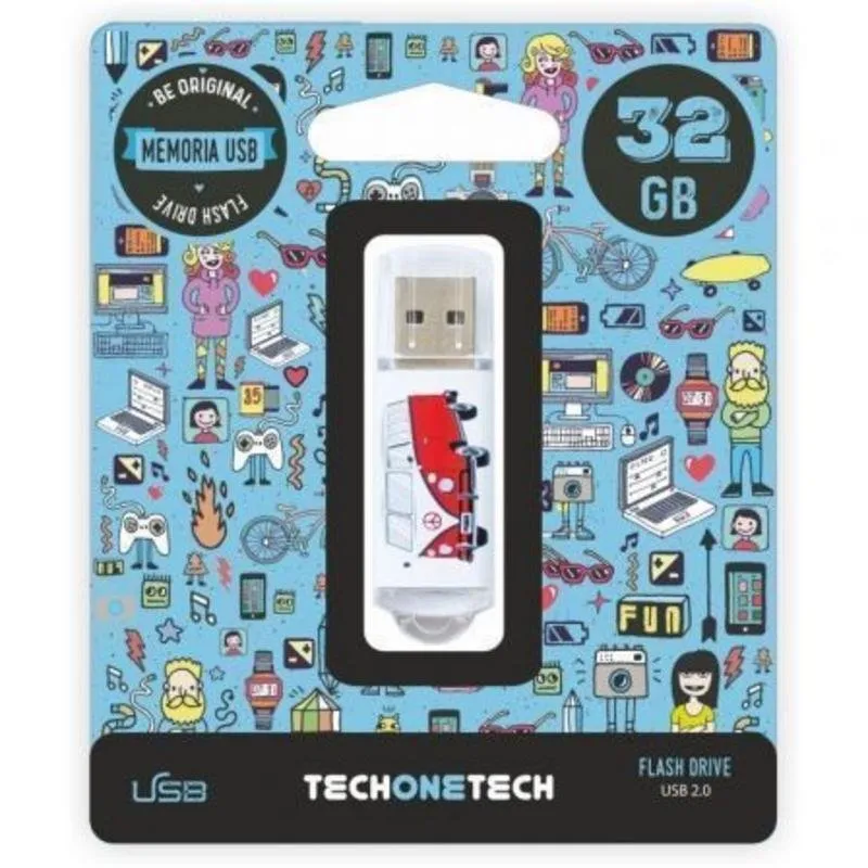 Pen Drive Tech One Tech Camper VAN-VAN 32GB Metal USB 2.0 Colgavel