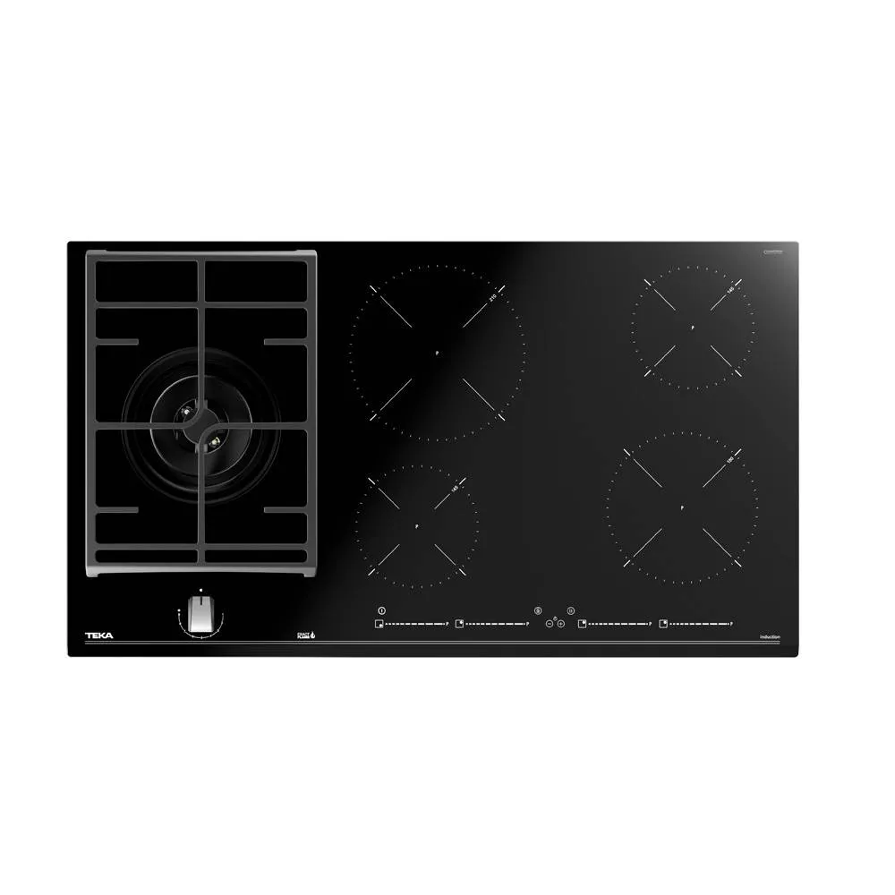 Placa de Cozinha Mista (Indução + Gás) Teka JZC 95314 ABN 90cm 4 Zonas Preta