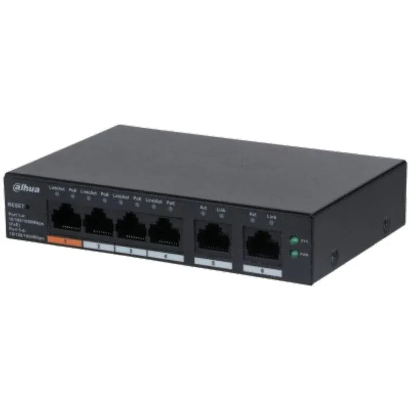 Switch Gigabit Dahua DH-CS4006-4GT-60 4 Ports PoE Preto