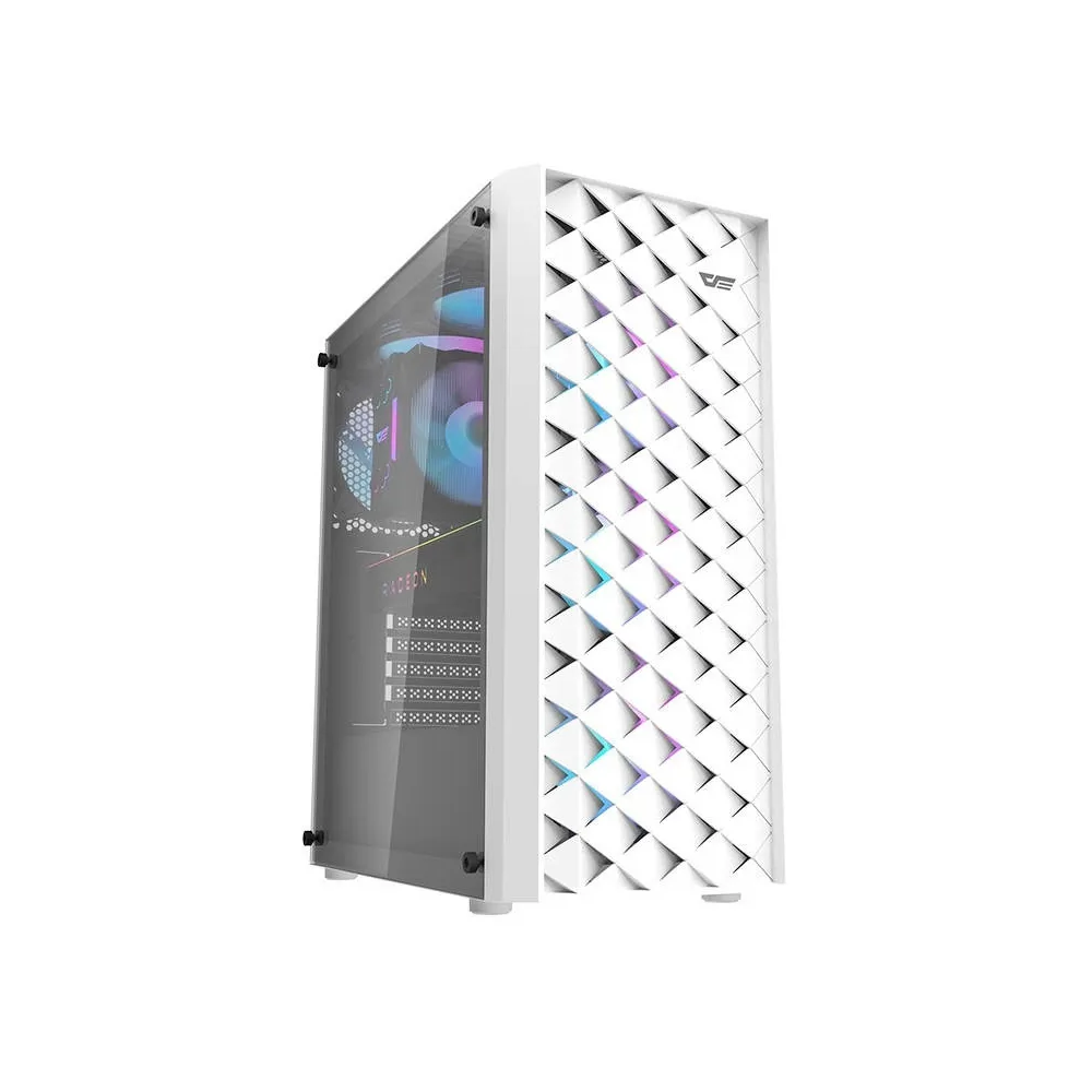 Caixa ATX DK351 + 4 Ventoinhas RGB (Branco) - DARKFLASH