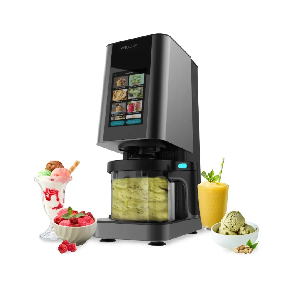 Máquina de Gelados Cecotec Gelatec 1800 Touch 10 Programas Preta