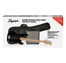 Pack Baixo Elétrico Fender Squier Affinity Precision Bass PJ Preto