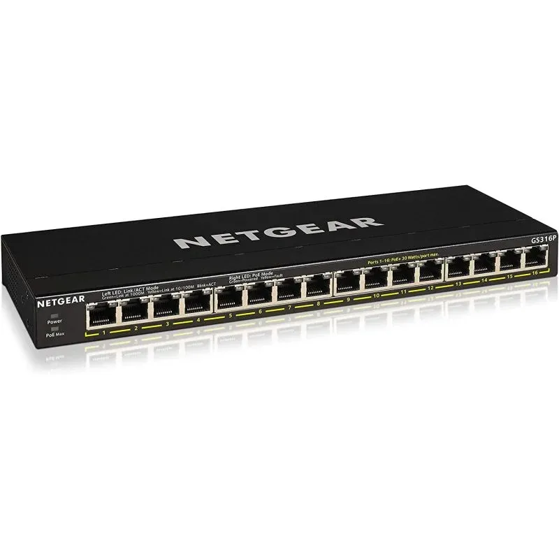 Netgear GS316P Switch 16 Portas Gigabit PoE