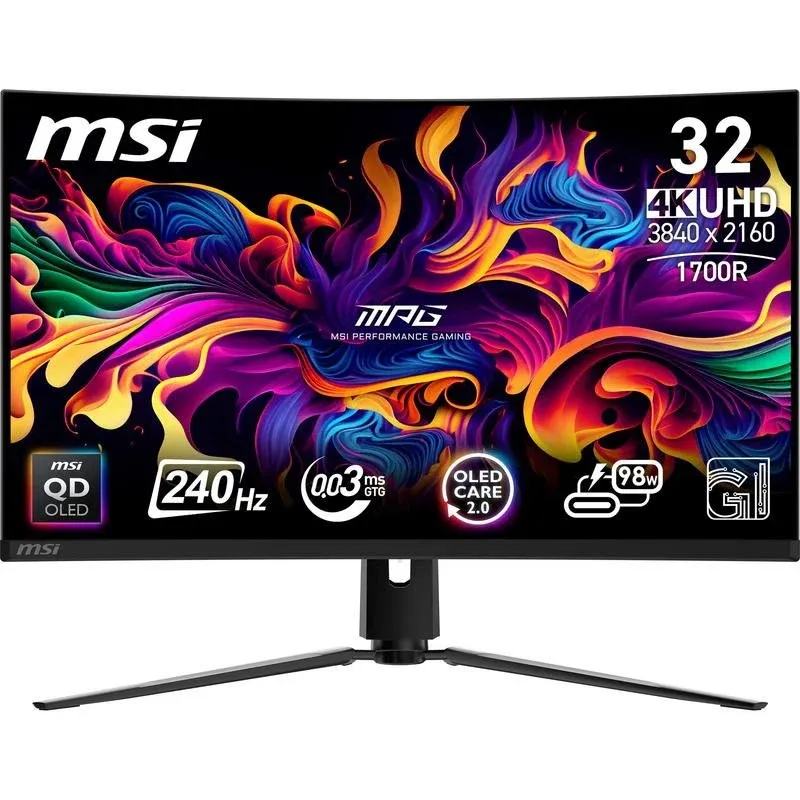 Monitor MSI MPG 321CURXDE 31.5" Ultra HD 4K 240Hz QD-OLED 0.05ms FreeSync Premium Pro