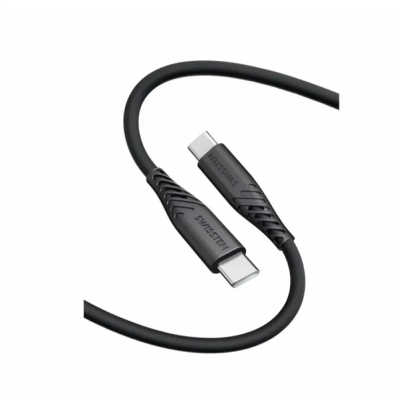 Swissten - Cabo Soft Silicone USB-C-USB-C (0.4m-black)