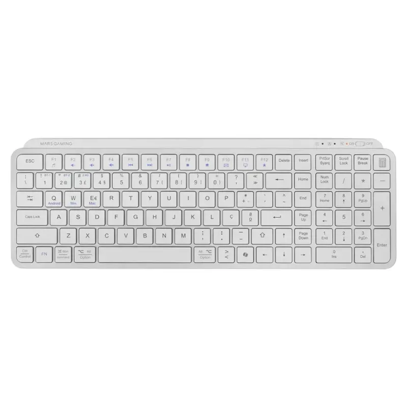 Teclado Mars Gaming MK SILENKEYS Silent Wireless Branco (PT)
