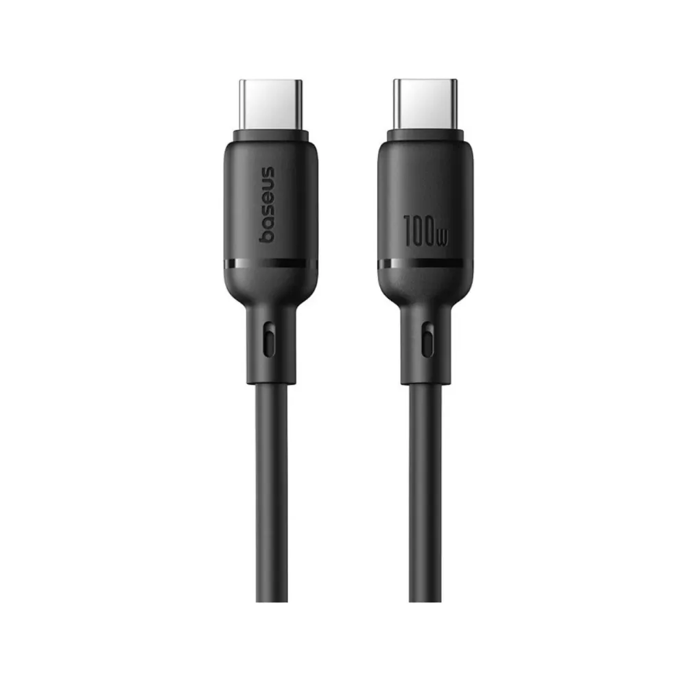 Cabo Baseus Silky Series Fast Charging Type-C 100W 1m Preto
