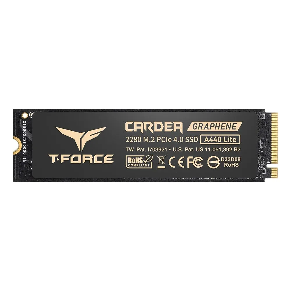 Disco SSD Team Group 1TB T-FORCE M.2 PCIe 4.0 NVMe A440 LITE 7000R/6200W c/dissip Grafeno