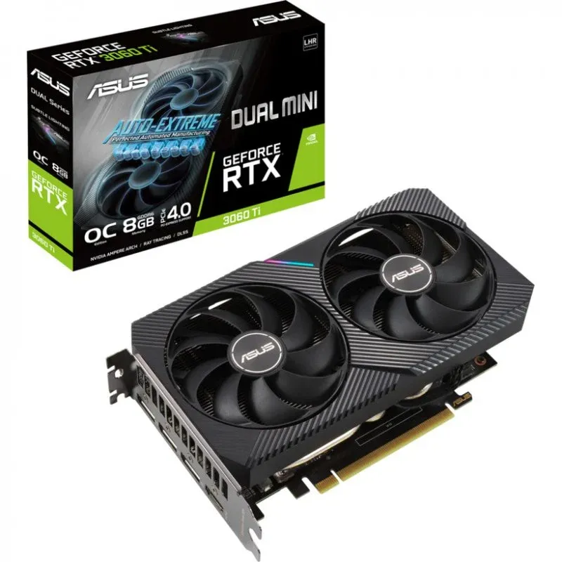 Placa Gráfica Asus DUAL GeForce RTX 3060 Ti V2 MINI OC Edition LHR 8GB GDDR6