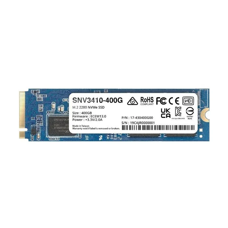 Disco Rígido Synology SNV3410-400G SSD 400GB M.2 2280 NVMe PCIe 3.0x4