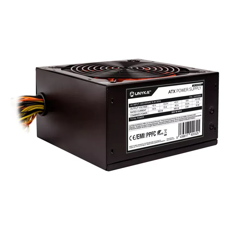 UNYKA GAMING FONTE ALIMENTAÇAO 550W ATX BULK
