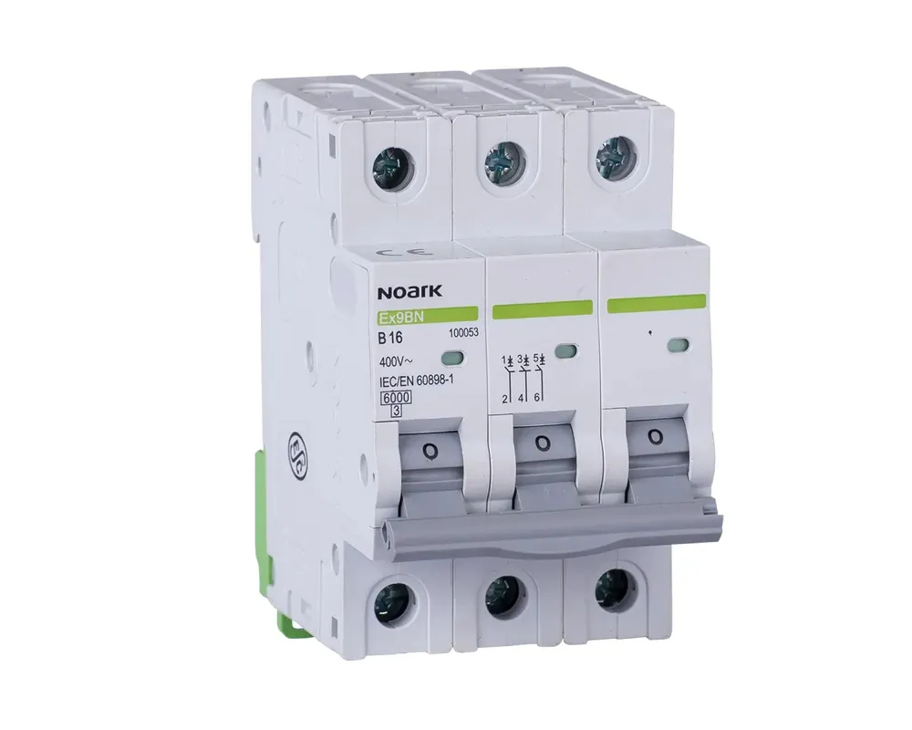 Noark 100049 Disjuntor de sobrecorrente, 6 kA, curva B, 6 A, 3 100049