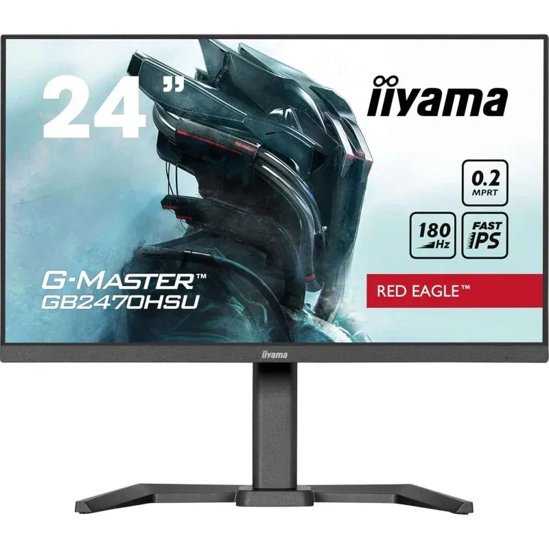 iiyama G-Master GB2470HSU-B6 23.8" Fast IPS FullHD 180Hz 0.2 ms USB-A Alto-falantes Altura Ajustável