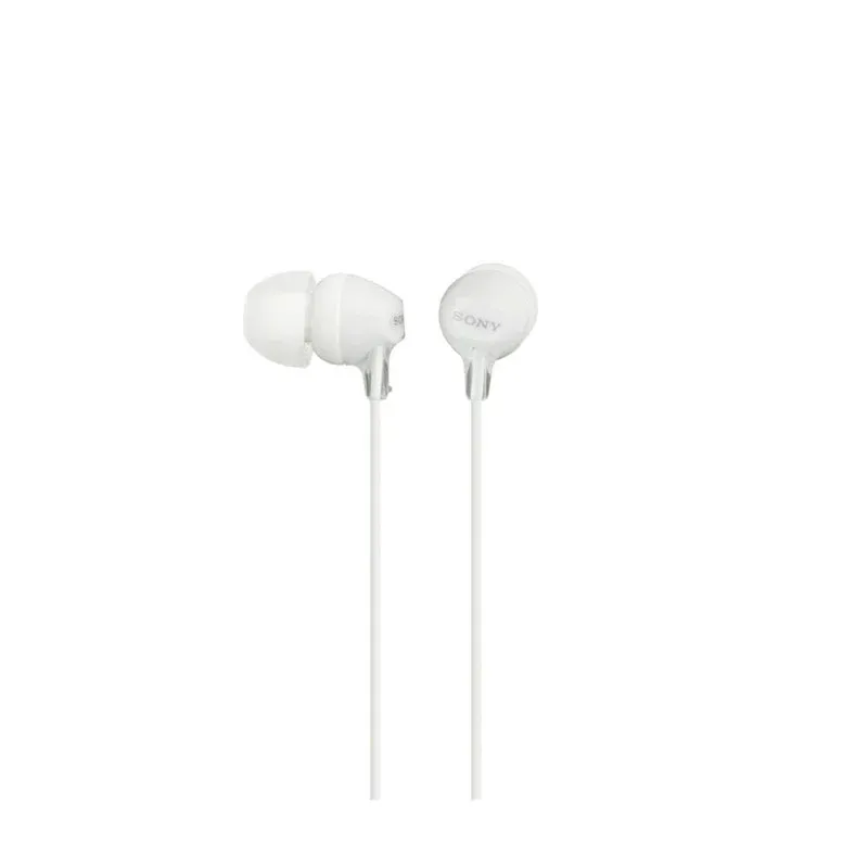 Auriculares Sony MDR-EX15AP com fio 3,5 mm para chamadas e música, brancos