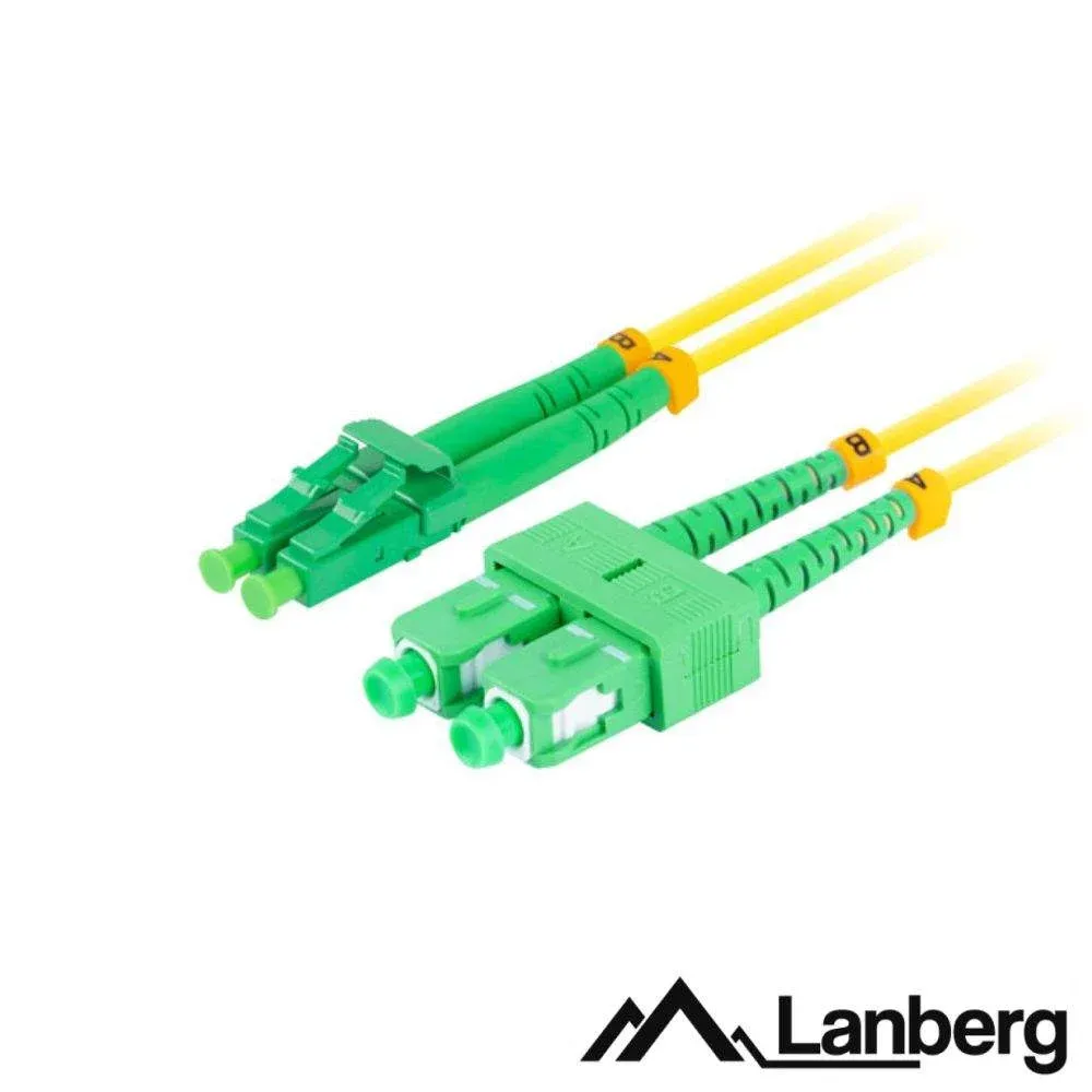 Cabo fibra óptica monomodo duplex sc apc-lc apc 1m lanberg