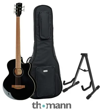 Harley Benton B-35BK-FL Acoustic Bass Bundle