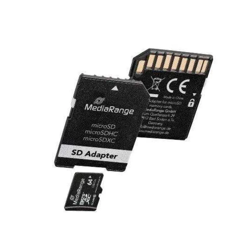 Cartão MicroSDXC MediaRange MR955 64GB Classe 10 com Adaptador SD