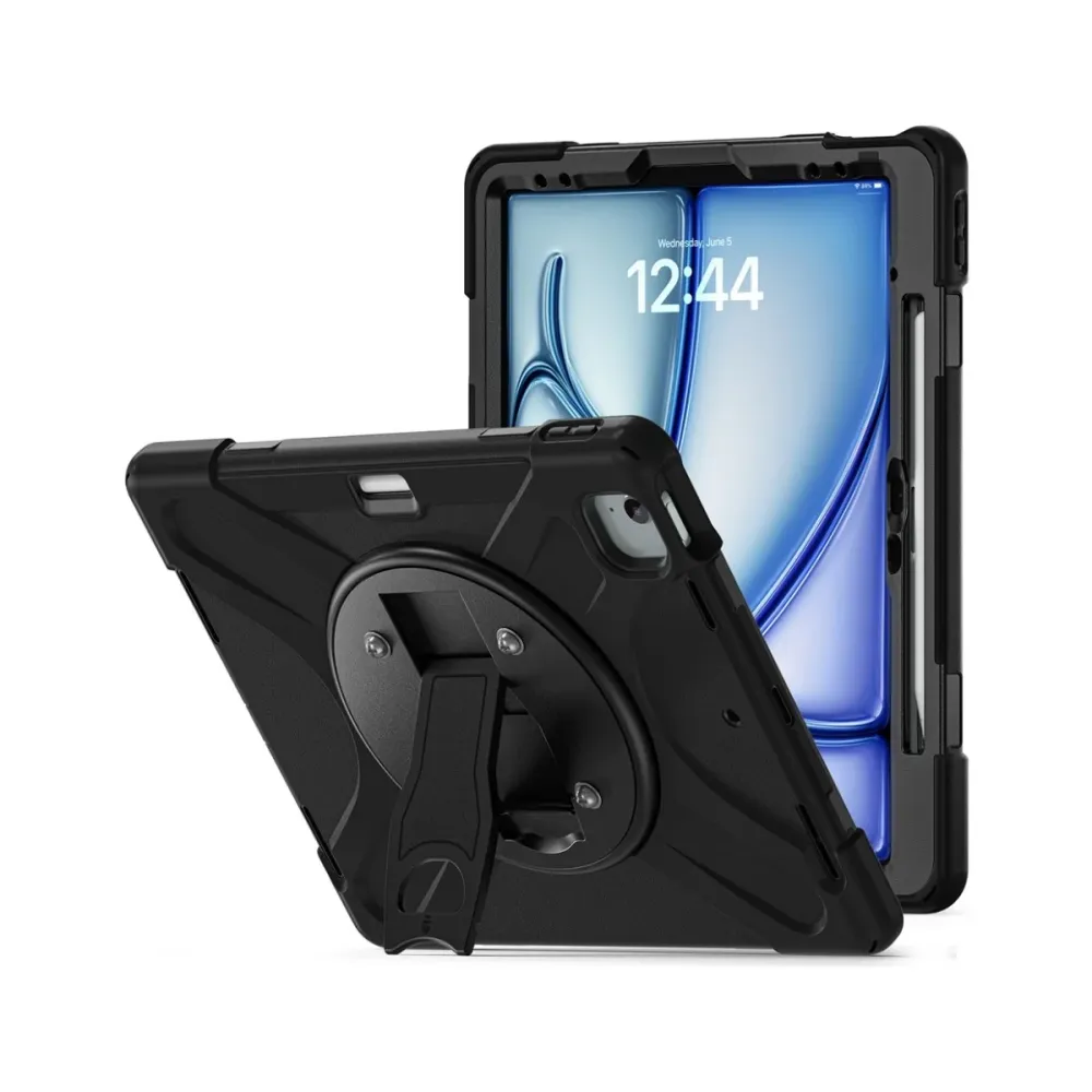 Capa Anti-choque iPad Pro 13" (2024) com Suporte Preta
