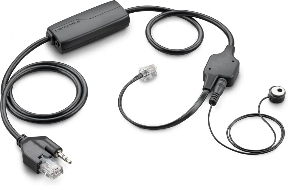 Auriculares Poly APV-63 com fio para telefonia, design ergonômico preto